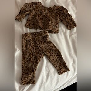 0-3 months baby girl cheetah print outfit